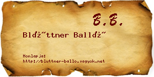 Blüttner Balló névjegykártya
